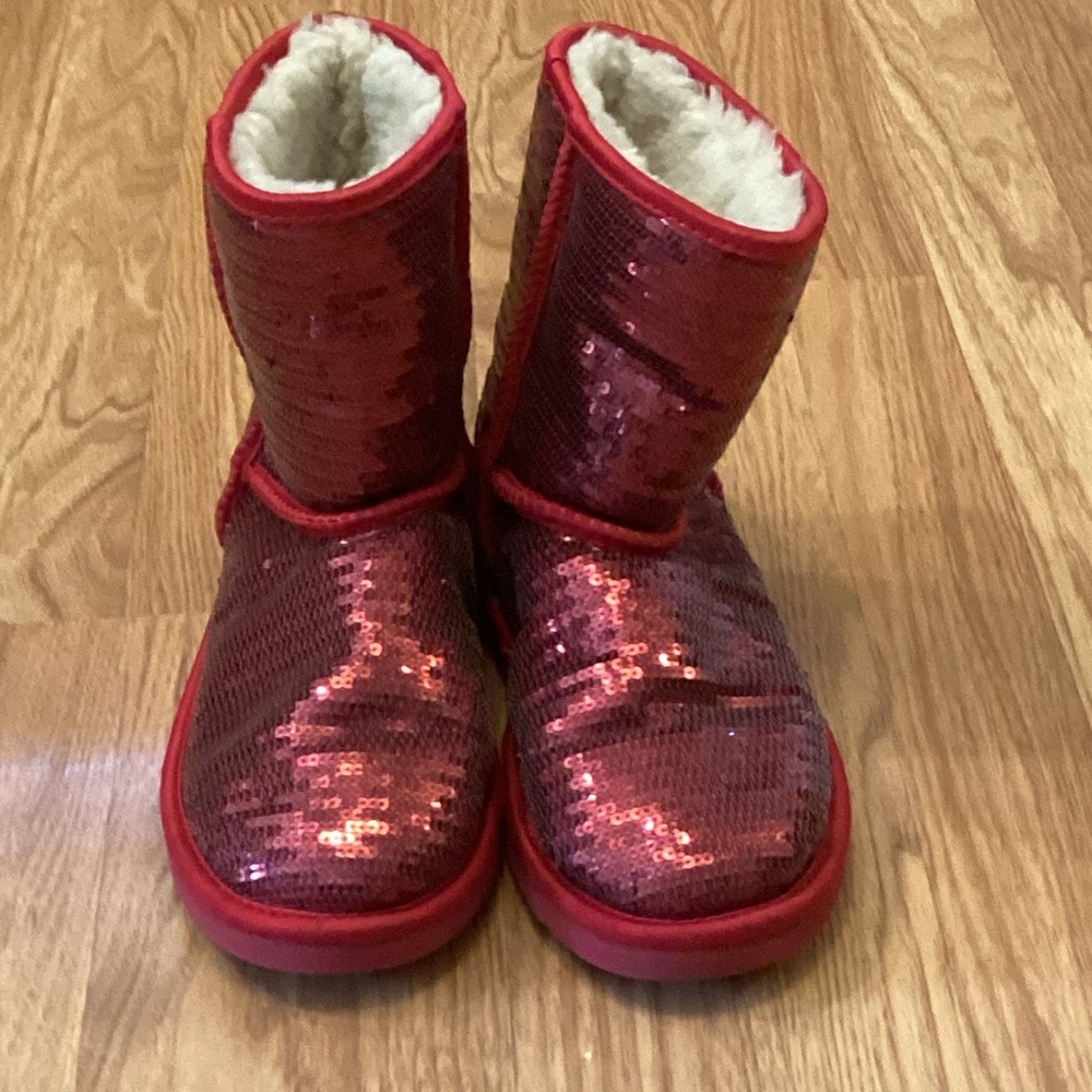 UGG Sparkling Red Sequin Boots